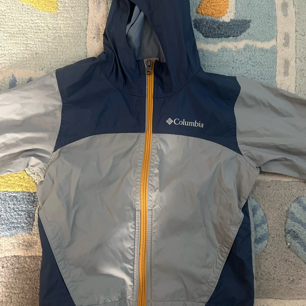Columbia Kids' Blue and Gray Rain Jacket
